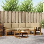 vidaXL Ensemble de canapés d'extérieur 6 pc Naturel et Beige