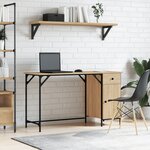 vidaXL Bureau d'ordinateur chêne sonoma 131x48x75 cm bois d’ingénierie