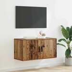 vidaXL Meuble TV mural Bois ancien 80 x 34 5 x 40 cm Bois d'ingénierie