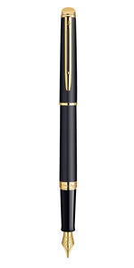 Waterman hemisphere stylo plume  noir mat  plume moyenne  encre bleue  coffret cadeau