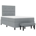 vidaXL Lit à ressorts avec Matelas & Banquette Gris clair 120x190 cm Tissu