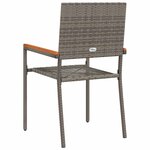 vidaXL Chaises empilables de jardin 2 Pièces Gris et marron