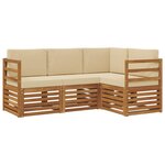 vidaXL Ensembles de canapés avec coussin 4 Pièces Naturel et Beige