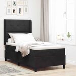 vidaXL Lit à ressorts avec matelas avec LED Noir 100 x 200 cm Velours