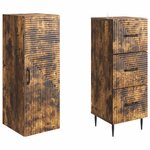 vidaXL Ensemble de Meubles 2 Pièces Chêne fumé 33 x 34 5 x 90 cm