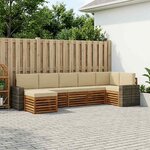 vidaXL Ensemble de canapés d'extérieur 7 pc Naturel et Beige