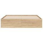 vidaXL Cadre de lit et tiroirs chêne sonoma 140x190 cm bois ingénierie