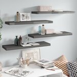 vidaXL Étagère murale flottante 4 Pièces Gris brillant 80x23 5x3 8 cm MDF