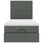 vidaXL Cadre de lit ottoman avec matelas gris foncé 80x200 cm tissu