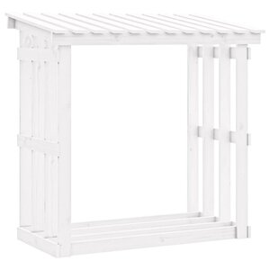 vidaXL Support pour bois de chauffage Blanc 108x64 5x109cm Bois de pin