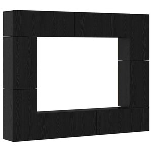 vidaXL Ensemble meuble TV 8 Pièces Chêne noir Bois d'ingénierie
