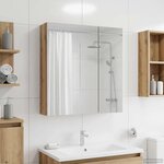 vidaXL Armoire Miroir de Salle de Bain Chêne artisan 60 x 14 5 x 70 cm