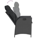 vidaXL Ensemble à manger de jardin avec coussins 3 Pièces Noir