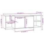 vidaXL Meuble TV chêne marron 130x35x50 cm bois d'ingénierie