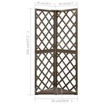 vidaXL Treillis d'angle Gris 50x50x145 cm Bois de sapin massif