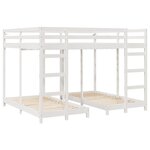 vidaXL Cadre de lit superposé triple Blanc 160 x 200 cm Pin massif