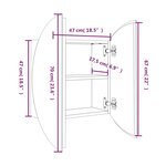 vidaXL Armoire de salle de bain miroir rond et LED Noir 47x47x17 5 cm
