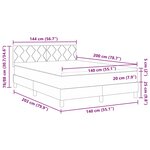vidaXL Lit à ressorts avec matelas Marron foncé 140 x 200 cm tissu