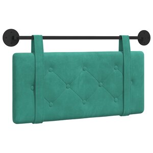 vidaXL Tête de lit suspendue Turquoise Velours