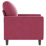 vidaXL Fauteuil Rouge bordeaux 60 cm Velours