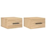 vidaXL Tables de chevet murales 2 Pièces chêne sonoma 35x35x20 cm