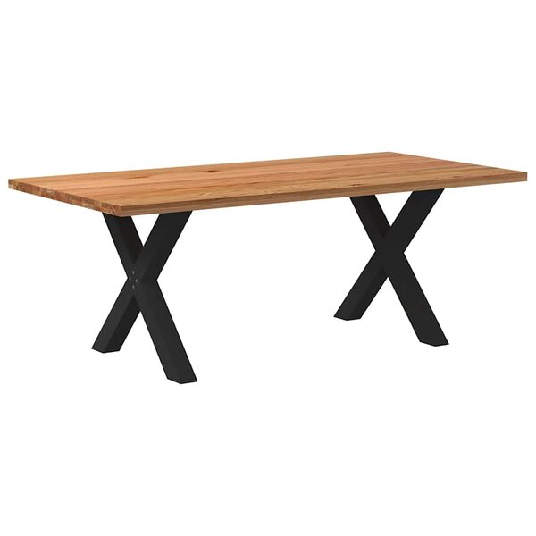 vidaXL Table à manger marron clair bois de chêne massif rectangulaire