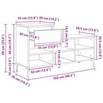vidaXL Cabinet à chaussures avec tiroir Bois ancien 102 x 36 x 60 cm