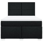 vidaXL Sommier à lattes de lit avec matelas Noir 160x200 cm Tissu