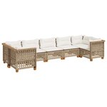 vidaXL Salon de jardin avec coussins 7 Pièces beige résine tressée