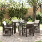 vidaXL Ensemble de salle à manger pour jardin 5 Pièces Marron Poly rotin