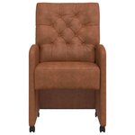 vidaXL Chaises de Salle à Manger avec Roues 2 Pièces Marron