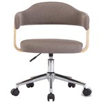 vidaXL Chaise pivotante à manger Taupe Bois courbé et tissu