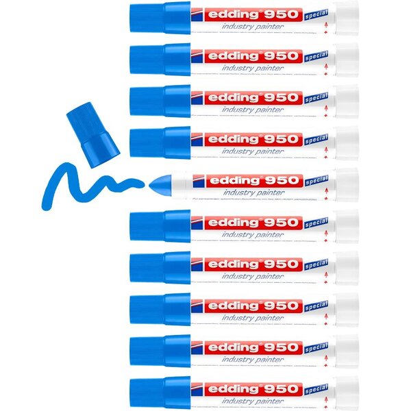 Marqueur Peinture Spécial Industrie 950 Bleu Pointe Ronde 10 mm x 10 EDDING