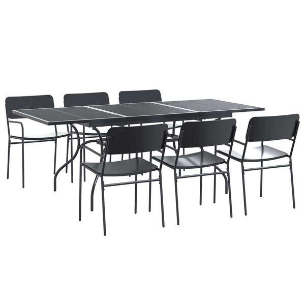 vidaXL Ensemble de salle à manger pour jardin 7 Pièces Anthracite Acier