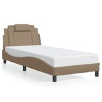 vidaXL Cadre de lit avec lumières LED cappuccino 90x190 cm similicuir