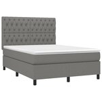 vidaXL Sommier à lattes de lit et matelas et LED Gris foncé 140x200 cm