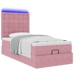 vidaXL Cadre de lit ottoman avec matelas rose 90x200 cm velours