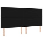 vidaXL Tête de lit en velours noir avec design en blocs de diamant - 200 cm