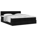 VidaXL Cadre de lit ottoman avec matelas noir 160x200 cm tissu