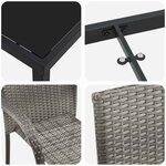 vidaXL Ensemble de salle à manger pour jardin 7 Pièces Gris Poly rotin