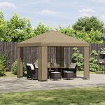 vidaXL Pavillon 3 x 3 m Beige Polyester et Acier 190 gsm