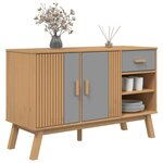 vidaXL Buffet OLDEN gris et marron 114x43x73 5 cm bois massif de pin