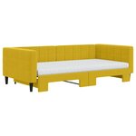 vidaXL Lit de jour avec gigogne et matelas jaune 100x200 cm velours