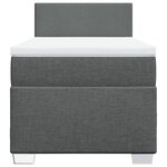vidaXL Sommier à lattes de lit avec matelas Gris foncé 100x200cm Tissu