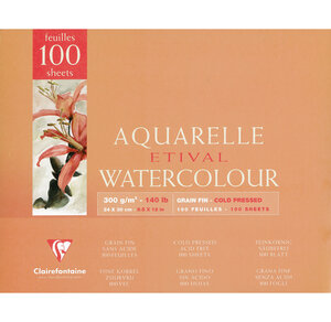 Bloc Etival grain fin 24x30 100F 300g collé 4 côtés CLAIREFONTAINE