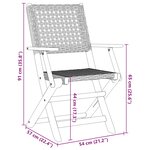 vidaXL Chaises de jardin pliantes lot de 6 beige rotin et bois massif