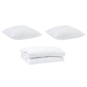 vidaXL Duvet avec coussins Argyle 3 Pièces Blanc 260 x 220 cm Microfibre