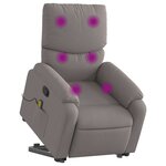 vidaXL Fauteuil inclinable de massage Taupe Tissu