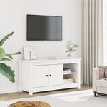vidaXL Meuble TV Blanc 103x36 5x52 cm Bois de pin massif