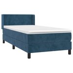 vidaXL Sommier à lattes de lit avec matelas Bleu foncé 90x190 cm